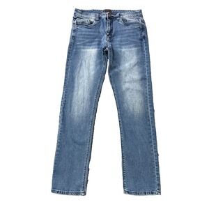 Steve's Jeans Mens 32x32 Medium Wash Straight Leg Stretch Denim Faded Whiskered